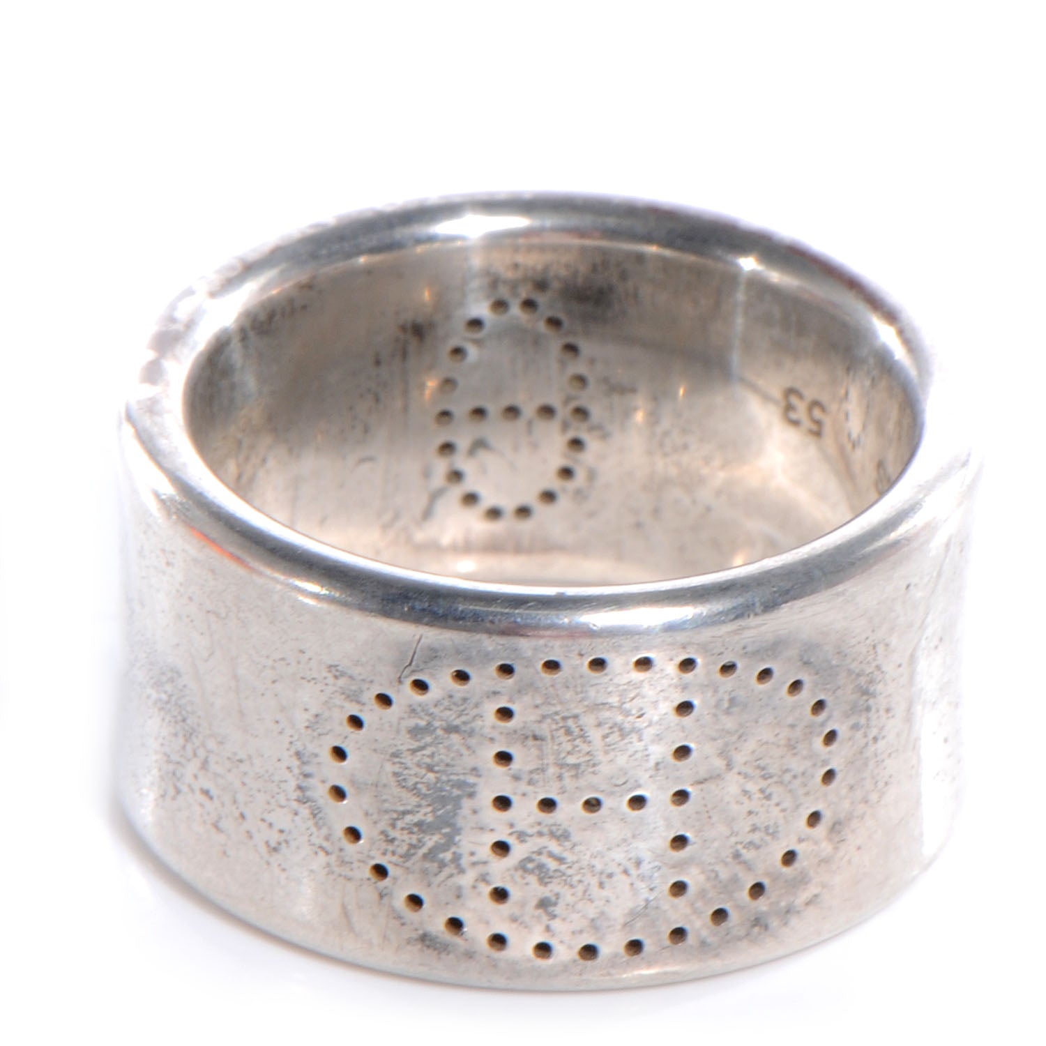Hermes Sterling Silver Eclipse Ruban Ring GM 53 6 1 of 6