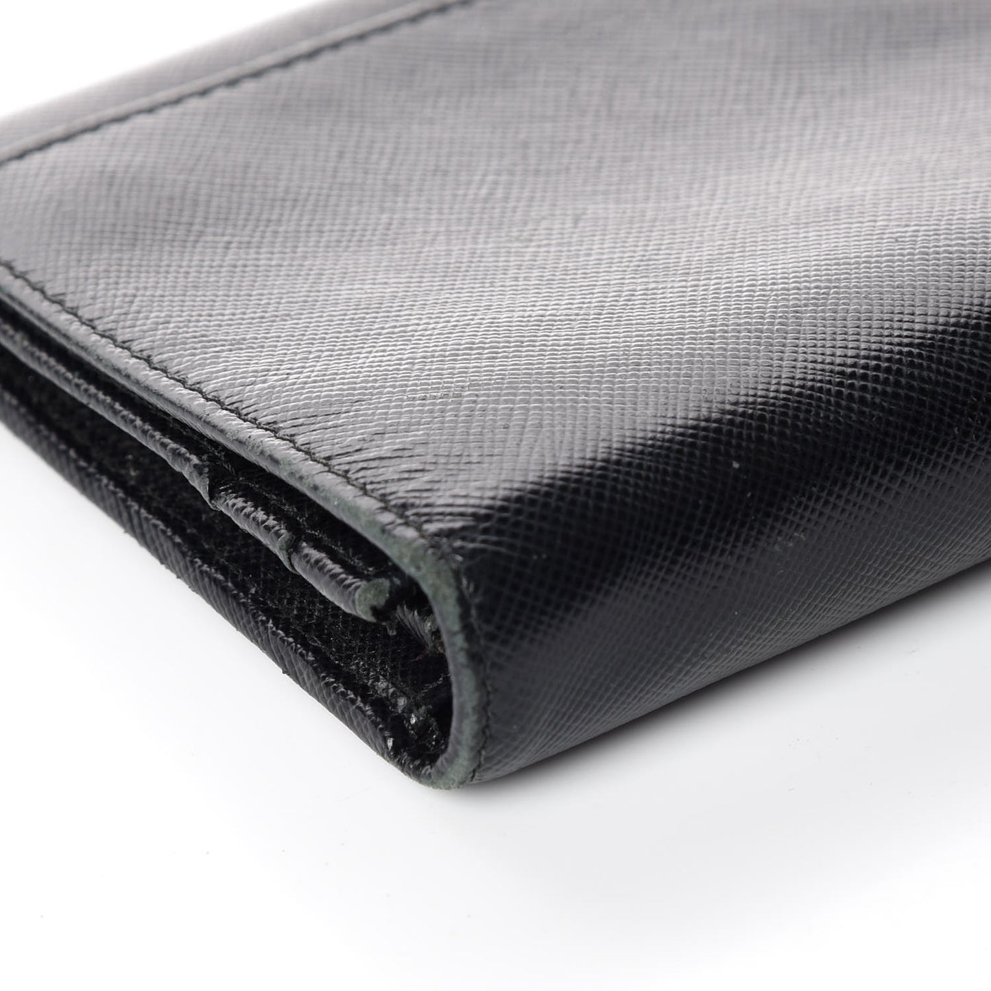 Saffiano Metal Oro Chain Wallet Black