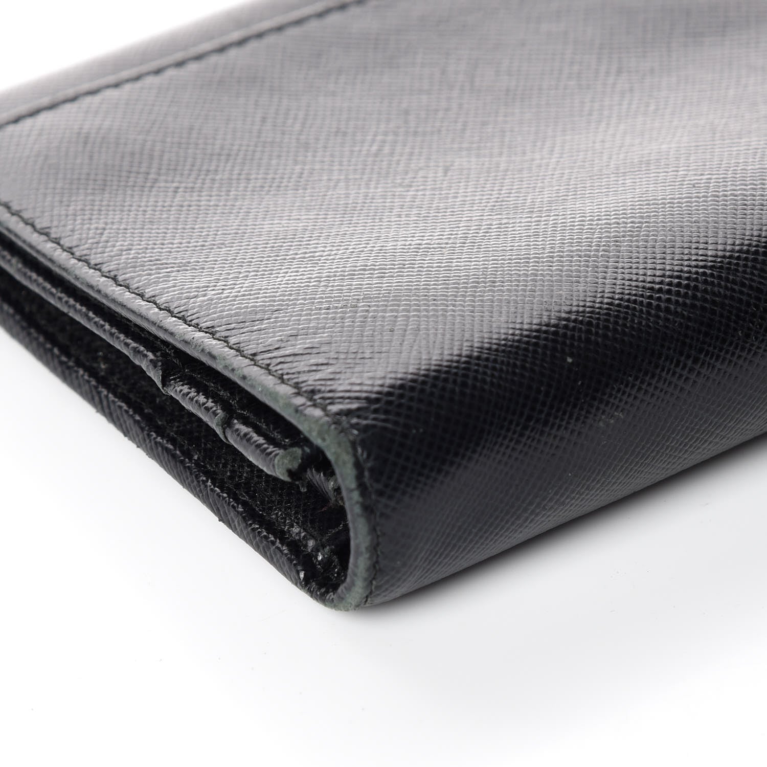 Prada Saffiano Metal Oro Chain Wallet Black 7 of 17