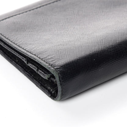 Prada Saffiano Metal Oro Chain Wallet Black 7 of 17
