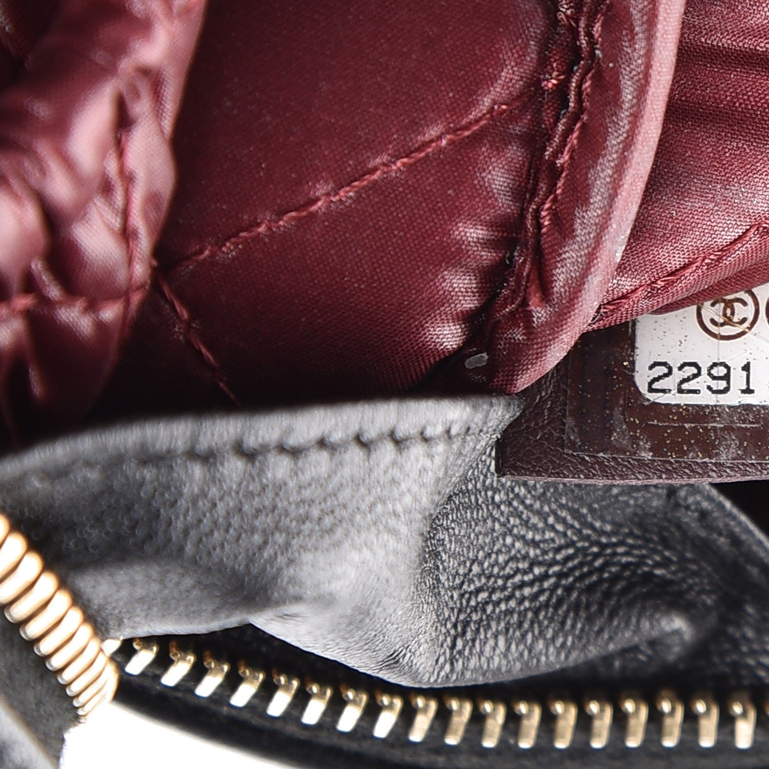 Chanel Lambskin Quilted Medium Curvy Pouch Cosmetic Case Black 7 of 8