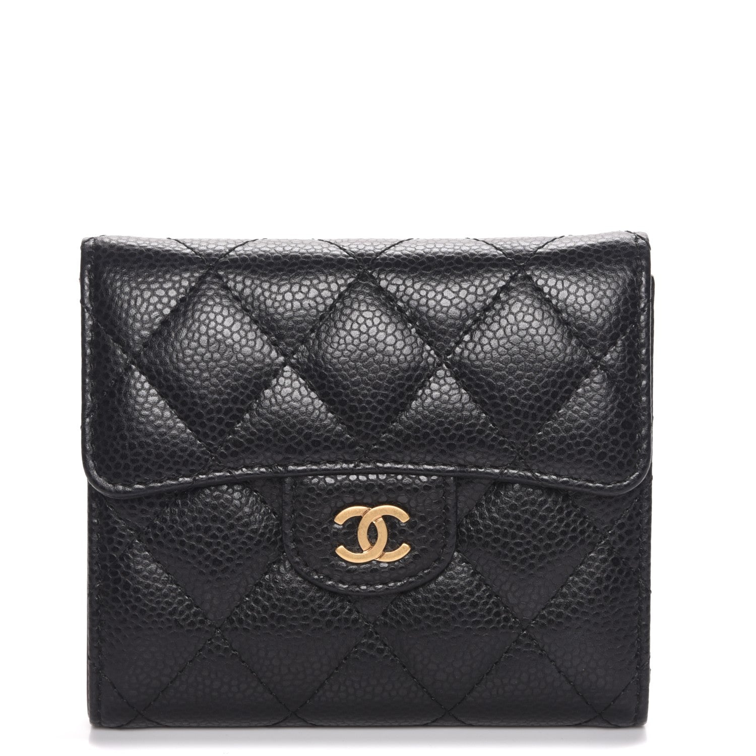 Chanel Caviar Quilted Compact Flap Wallet Black 1 of 9