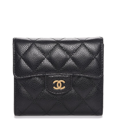 Chanel Caviar Quilted Compact Flap Wallet Black 1 of 9