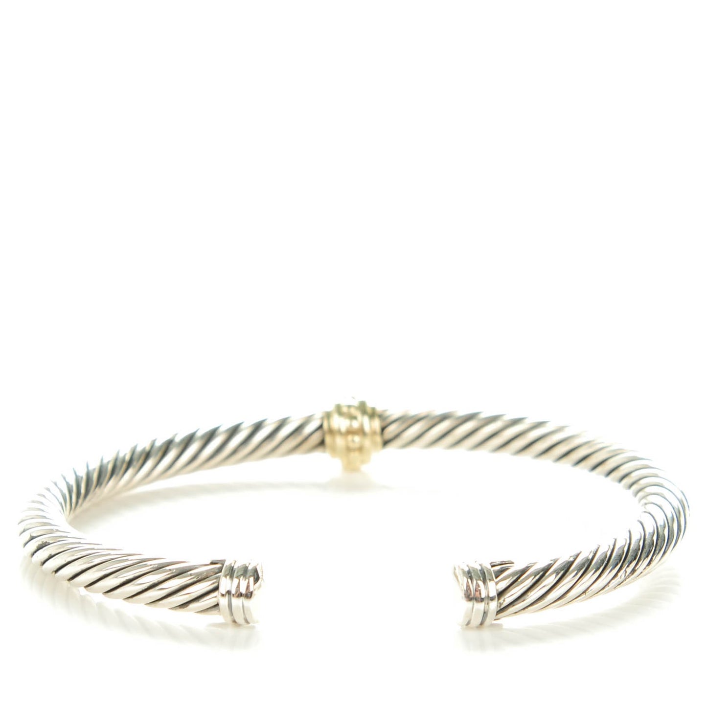 Sterling Silver 14K Yellow Gold 5mm Cable Classics Single Station Bracelet