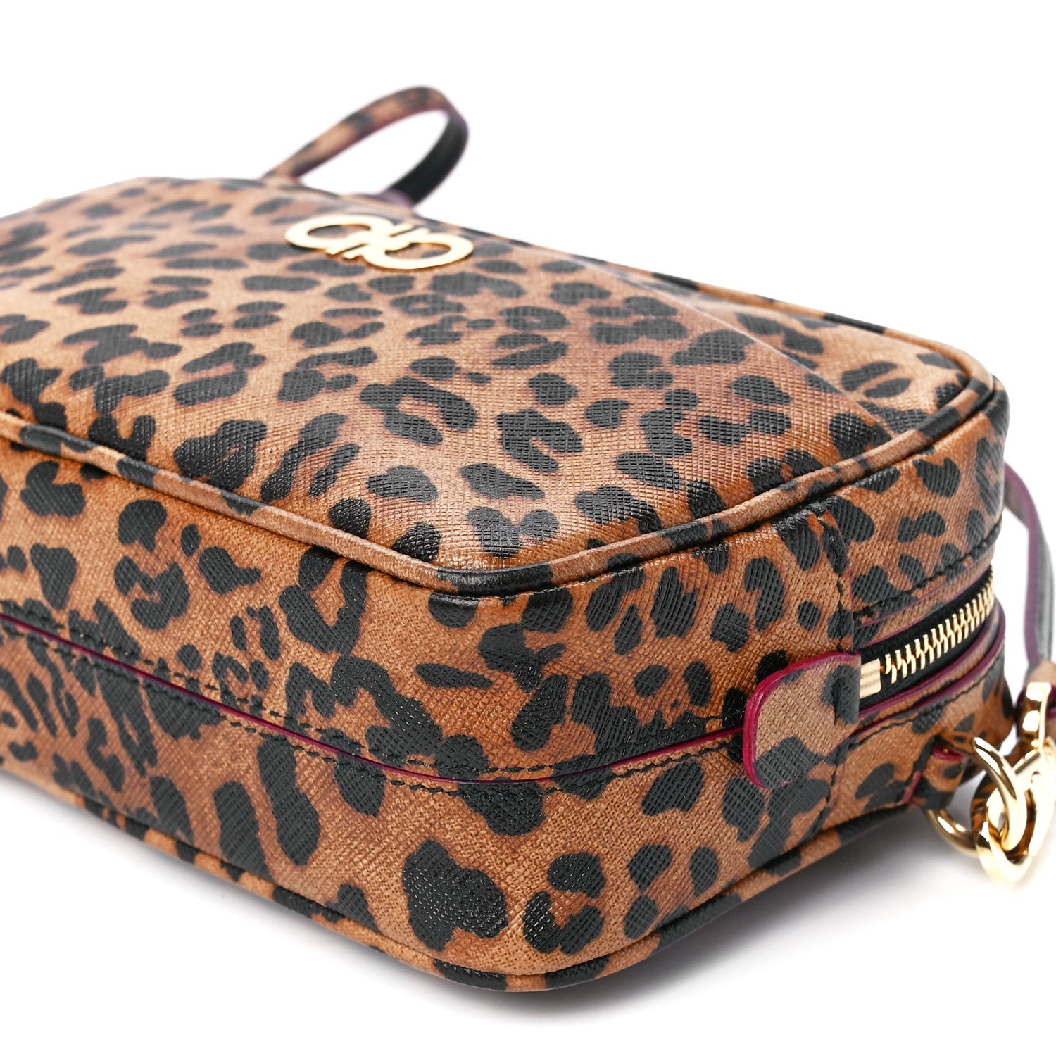 Salvatore Ferragamo Grained Calfskin Leopard Print Camera Bag Brown 11 of 11