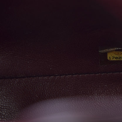 Chanel Striated Patent Quilted Mini Rectangular Flap Burgundy 8 of 9