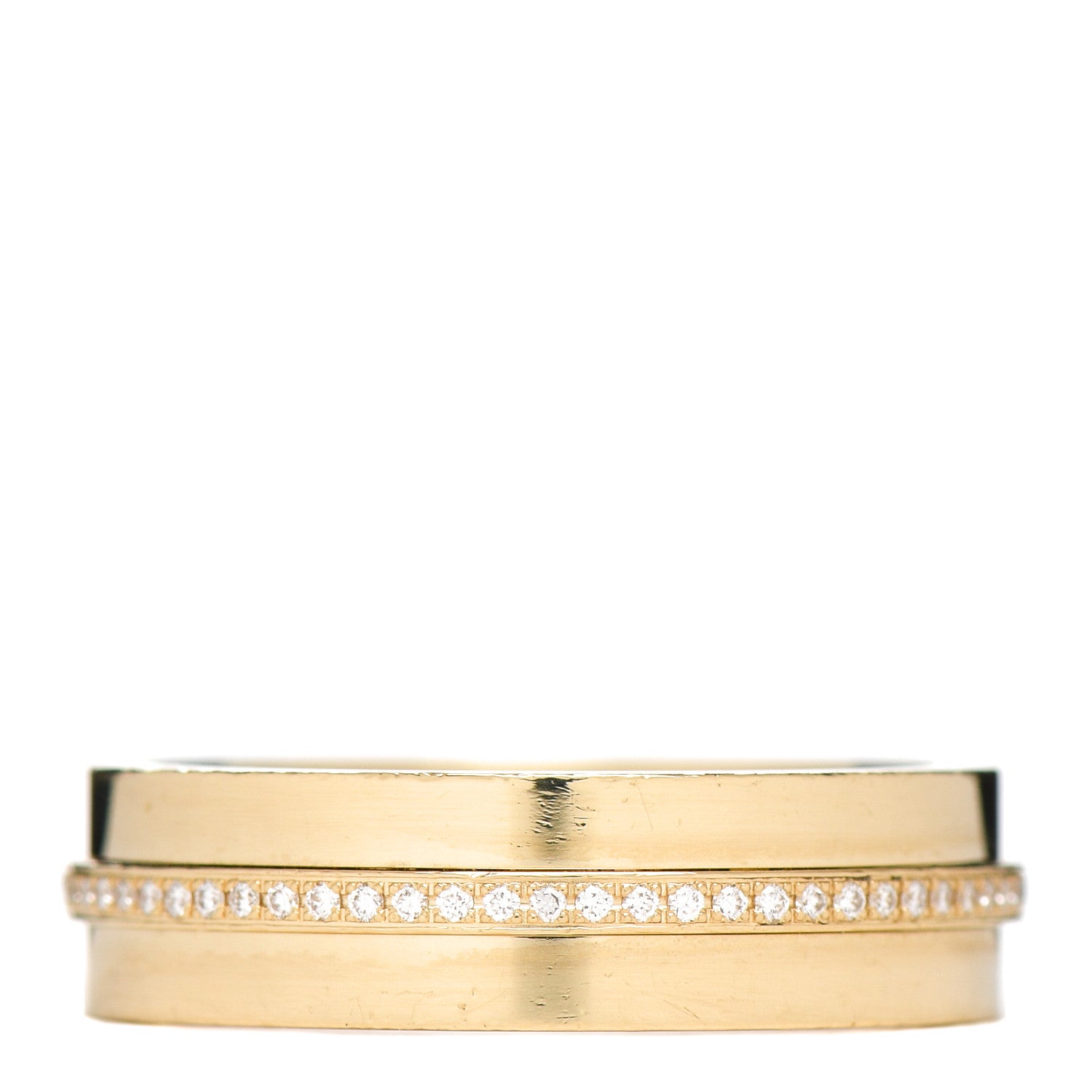 Tiffany 18K Yellow Gold Diamond Wide T Two Ring 54 7 3 of 4