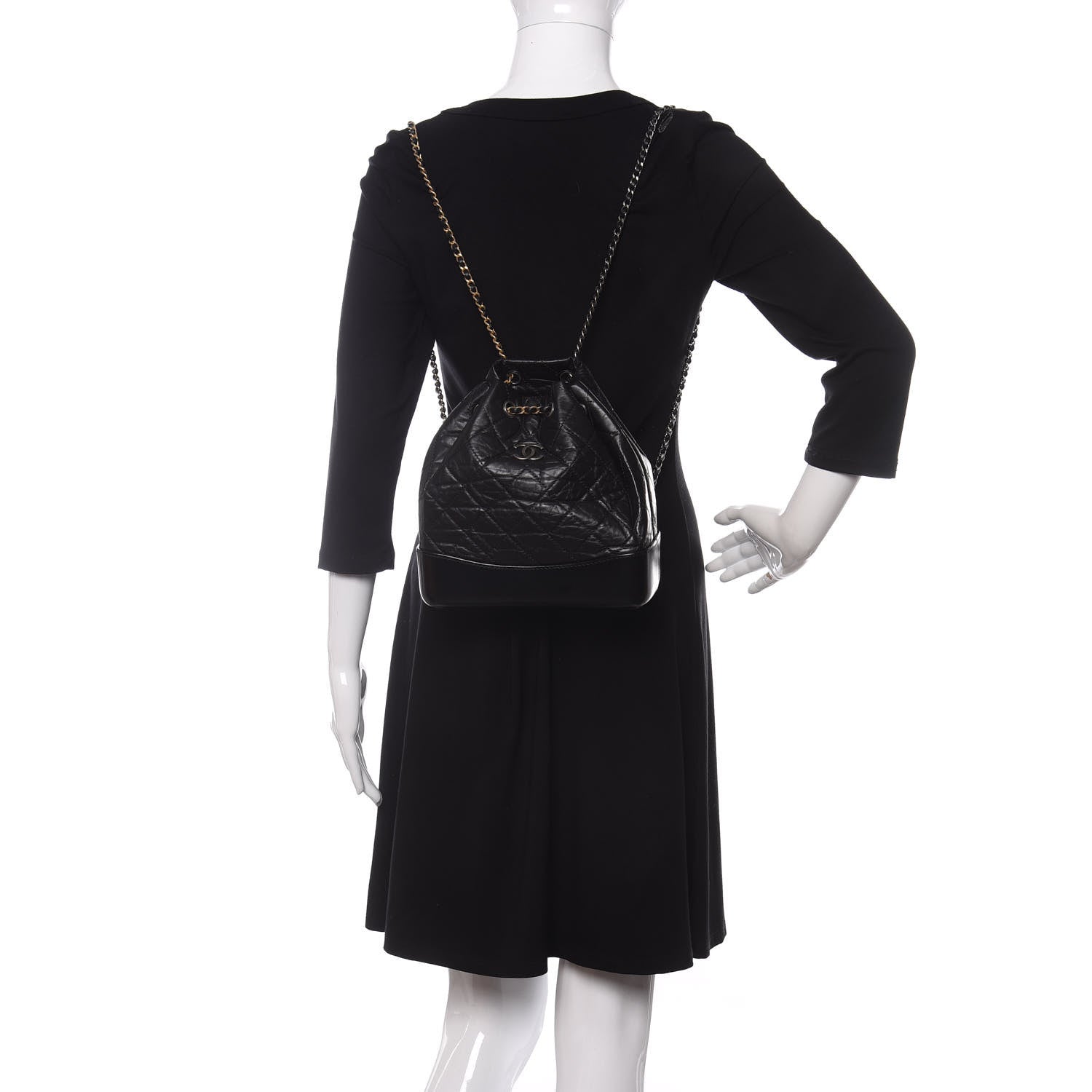 Chanel Aged Calfskin Quilted Small Gabrielle Backpack Black 2 of 10