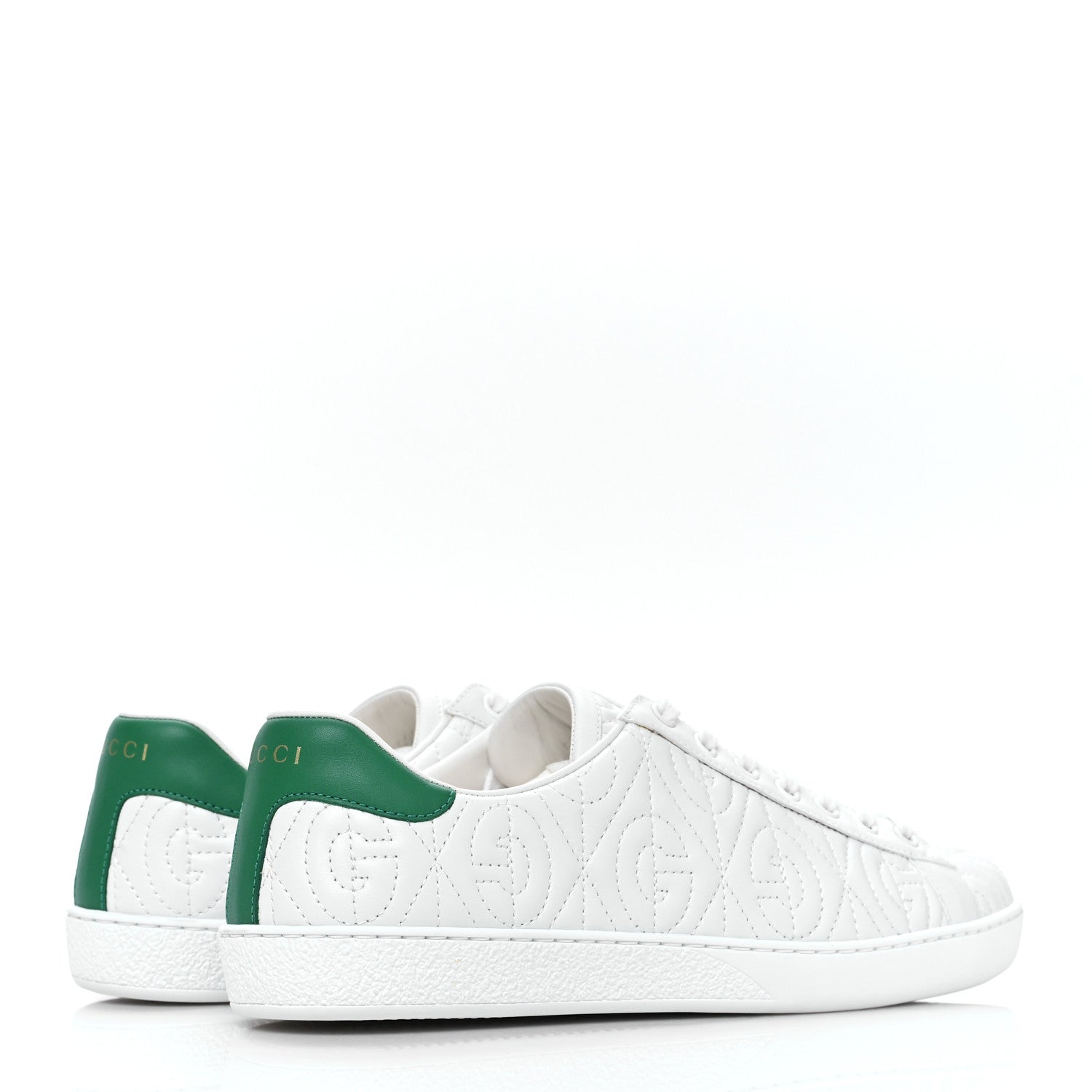 Gucci Nappa G Rhombus Mens Ace Sneakers 6.5 Great White Green 4 of 8