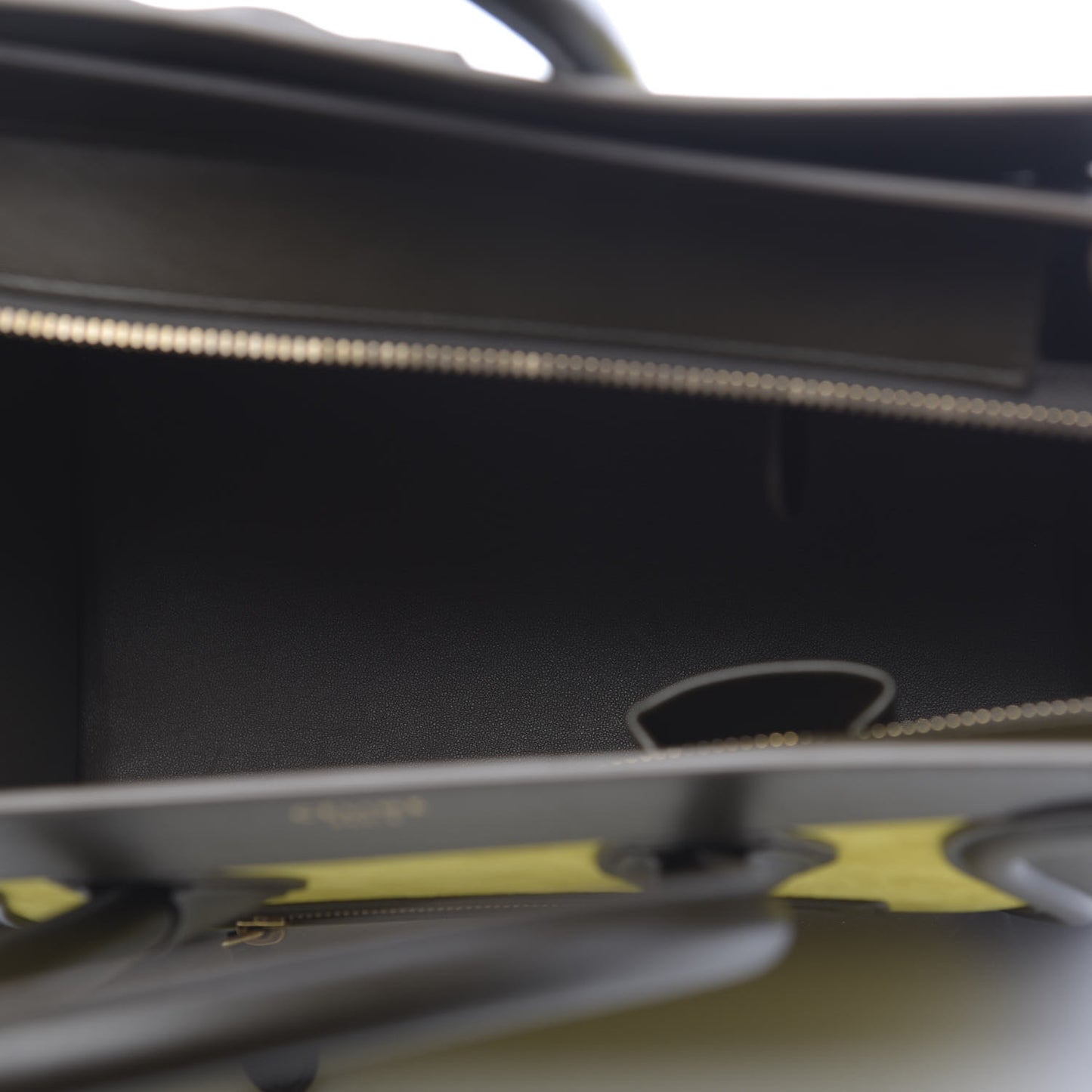 Nubuck Smooth Calfskin Mini Tri-Color Luggage Chartreuse