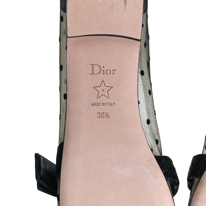 Christian Dior Swiss Tulle Dotted Miss J'Adior Ballet Pumps 38.5 Black Nude 8 of 11