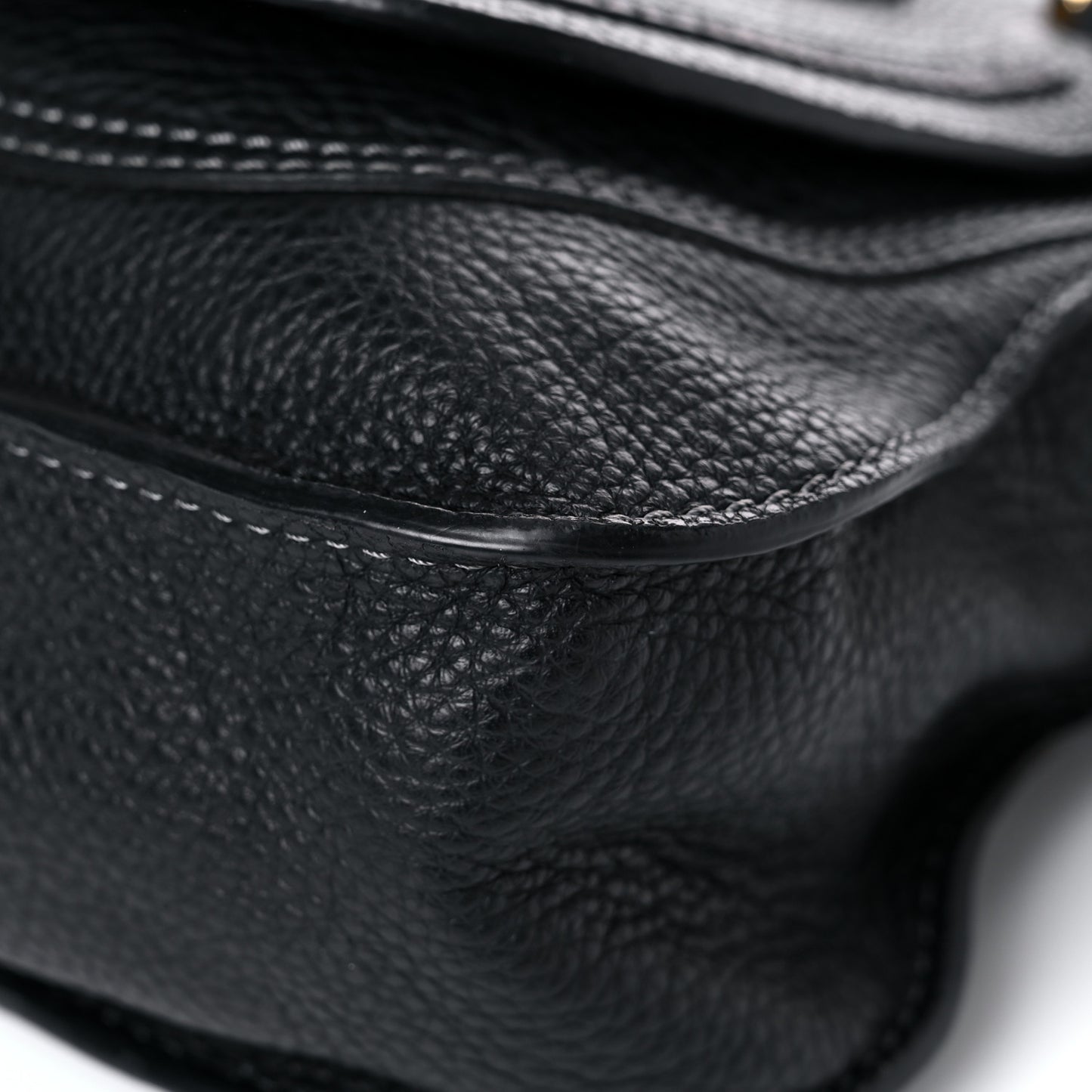 Calfskin Small Marcie Satchel Black