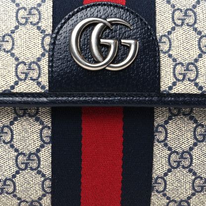 Gucci GG Supreme Monogram Web Small Ophidia Belt Bag 120 48 Beige Navy 8 of 10