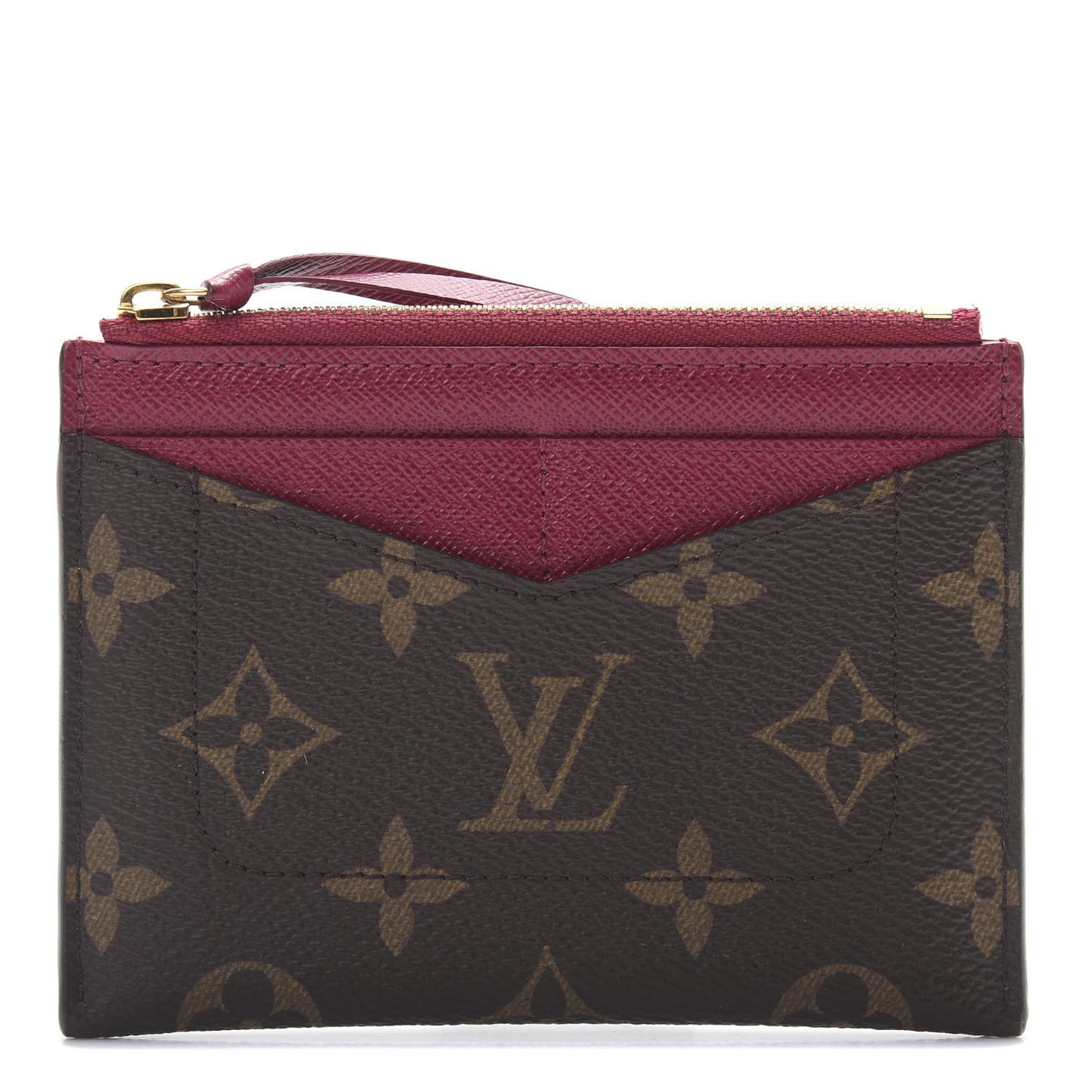 Monogram Zipped Card Holder Fuchsia