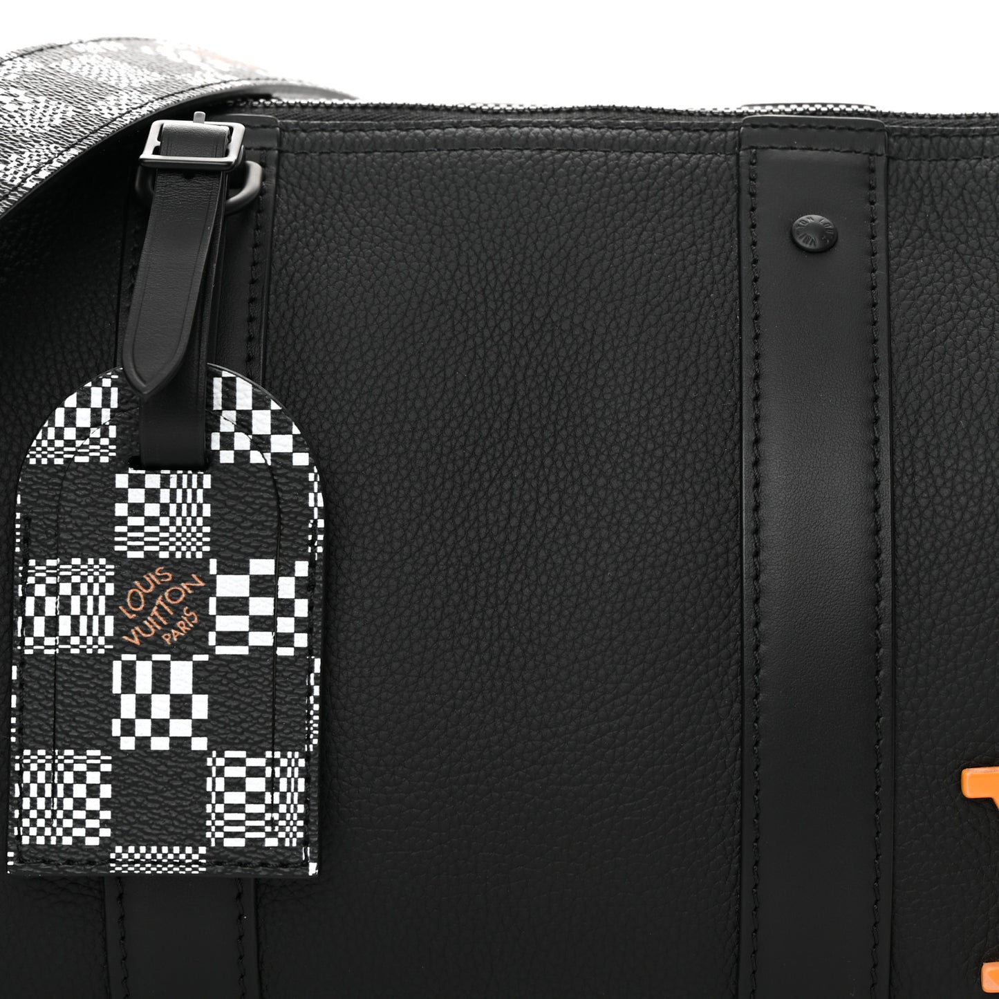 Calfskin Damier Distorted City Keepall Black