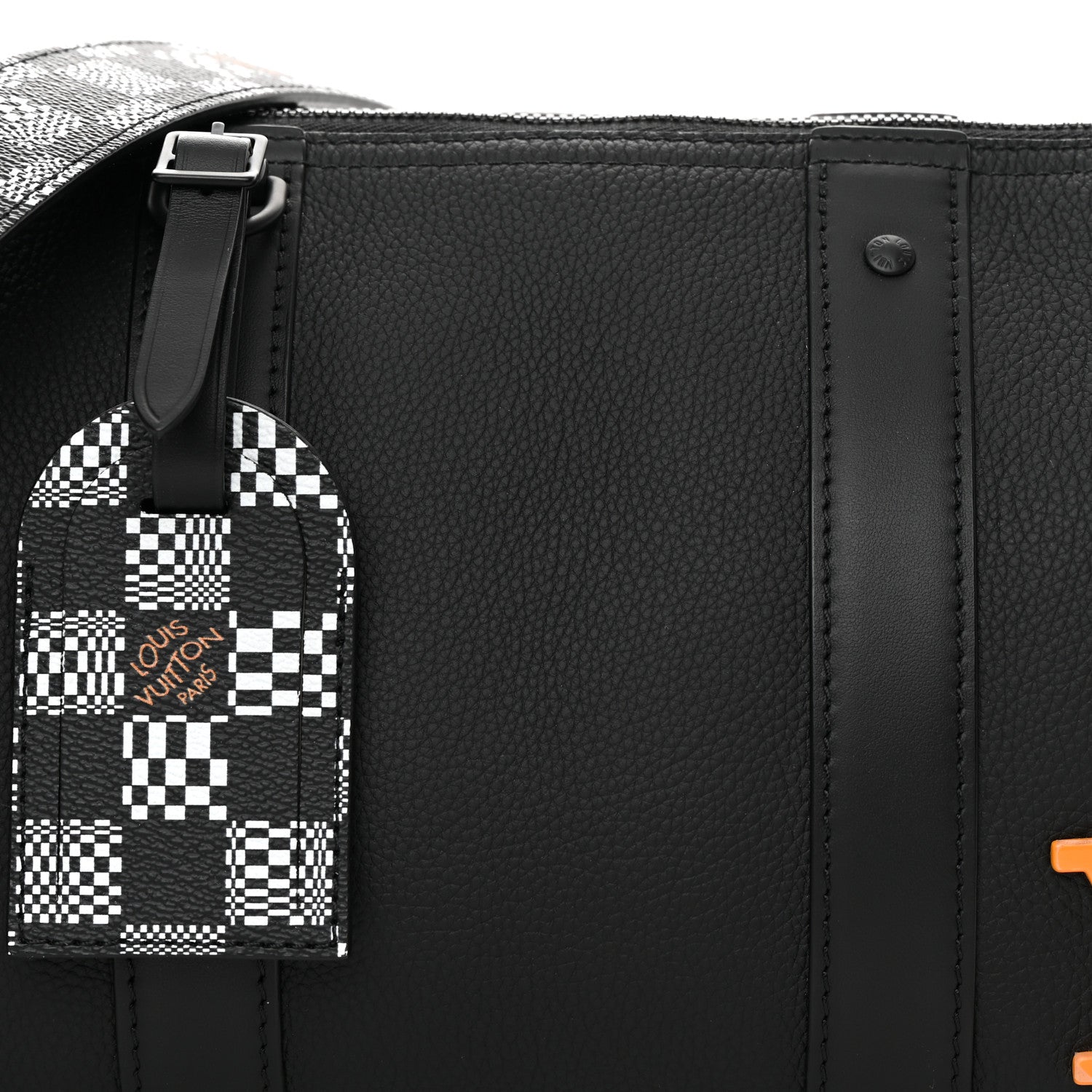 Louis Vuitton Calfskin Damier Distorted City Keepall Black 8 of 10