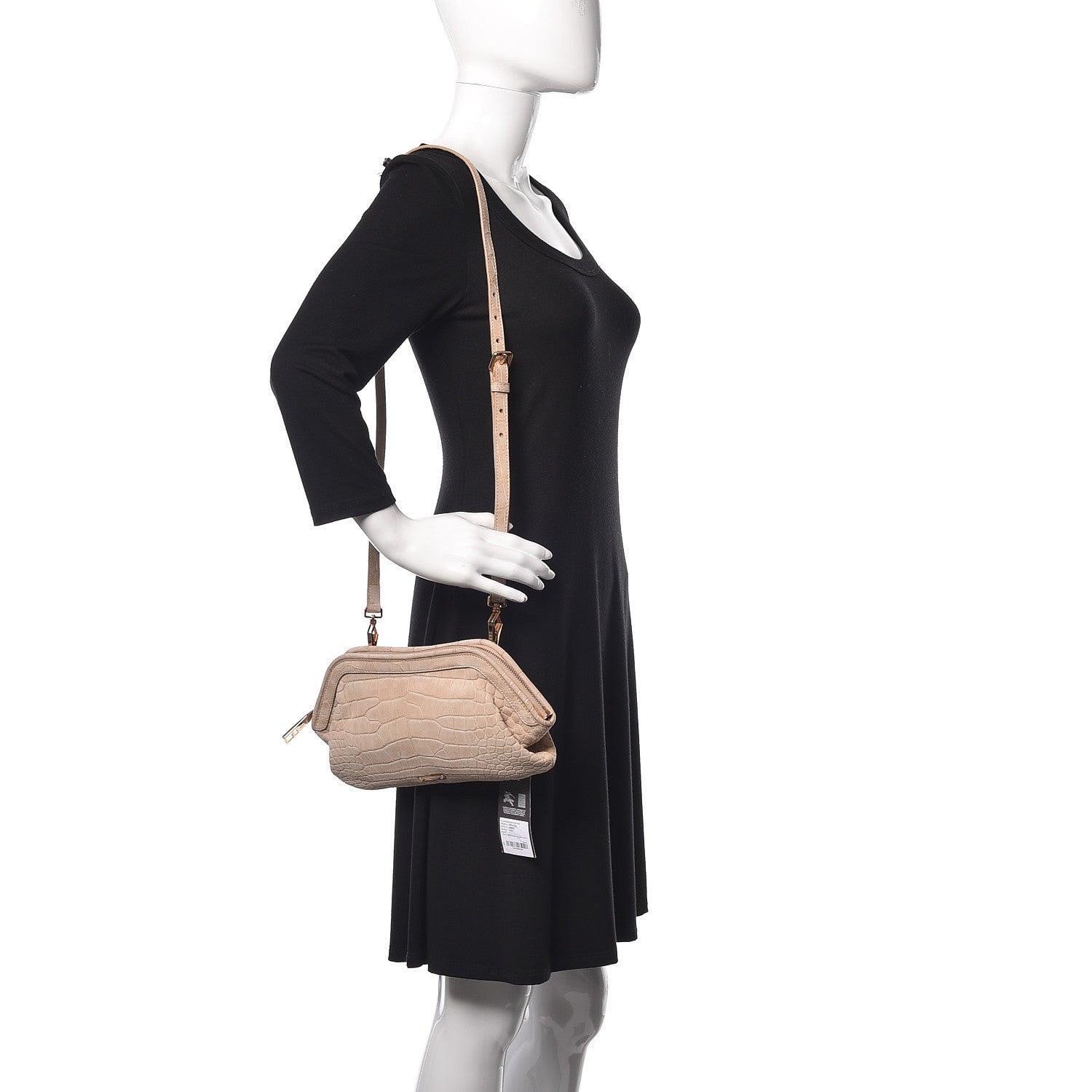 Burberry Nubuck Alligator Small Wilburg Clutch Natural Nude 2 of 12