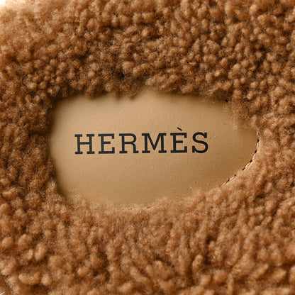 Hermes Woolskin Mens Chypre Sandals 43 Beige Gobi 7 of 8