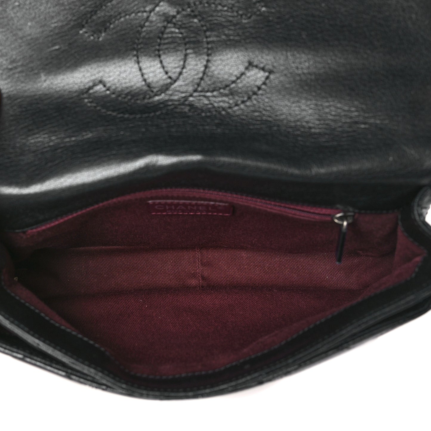 Shiny Goatskin Quilted Small Double Carry Waist Chain Flap Black