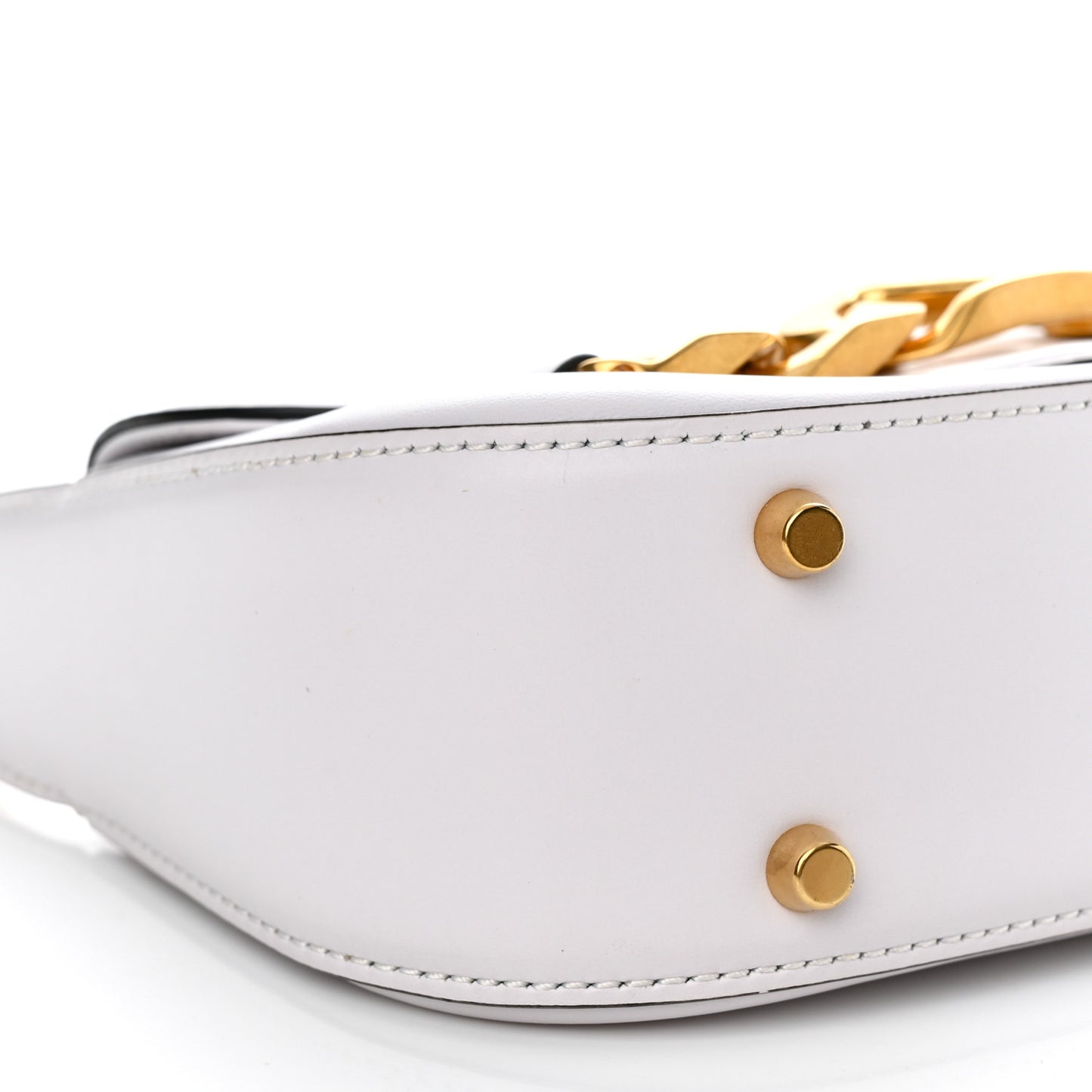 Calfskin Small Vlogo Chain Shoulder Bag Optic White