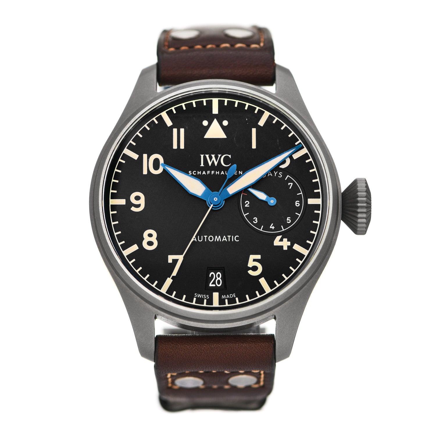 IWC Titanium Calfskin 46mm Big Pilot Heritage Automatic Watch Black IW501004 1 of 4
