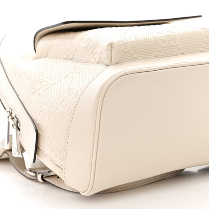 Gucci Calfskin GG Tennis Embossed Backpack Mystic White Black 9 of 11