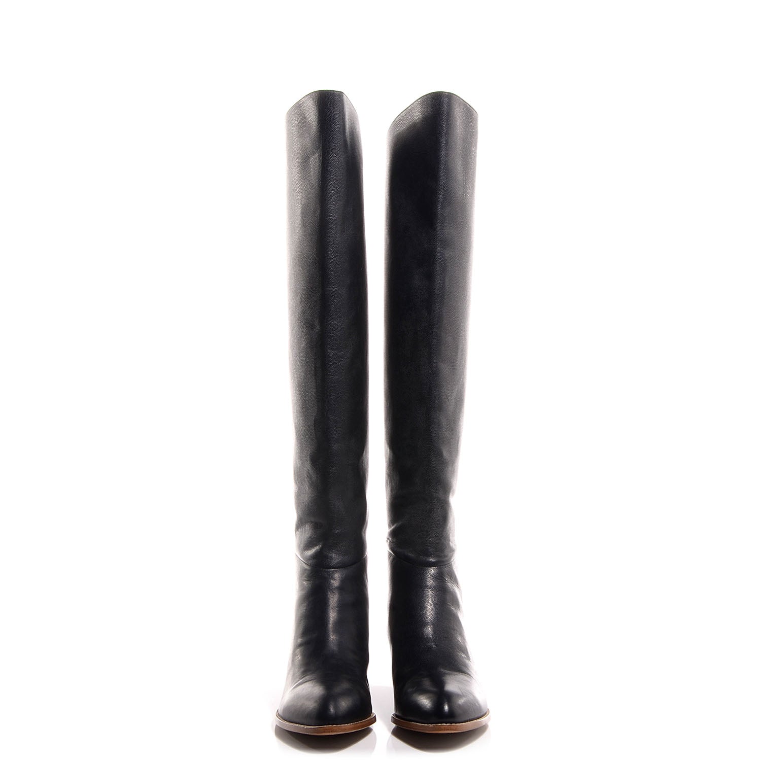 Alexander Wang Calfskin Sigrid Over The Knee Boots 40 Black 2 of 6