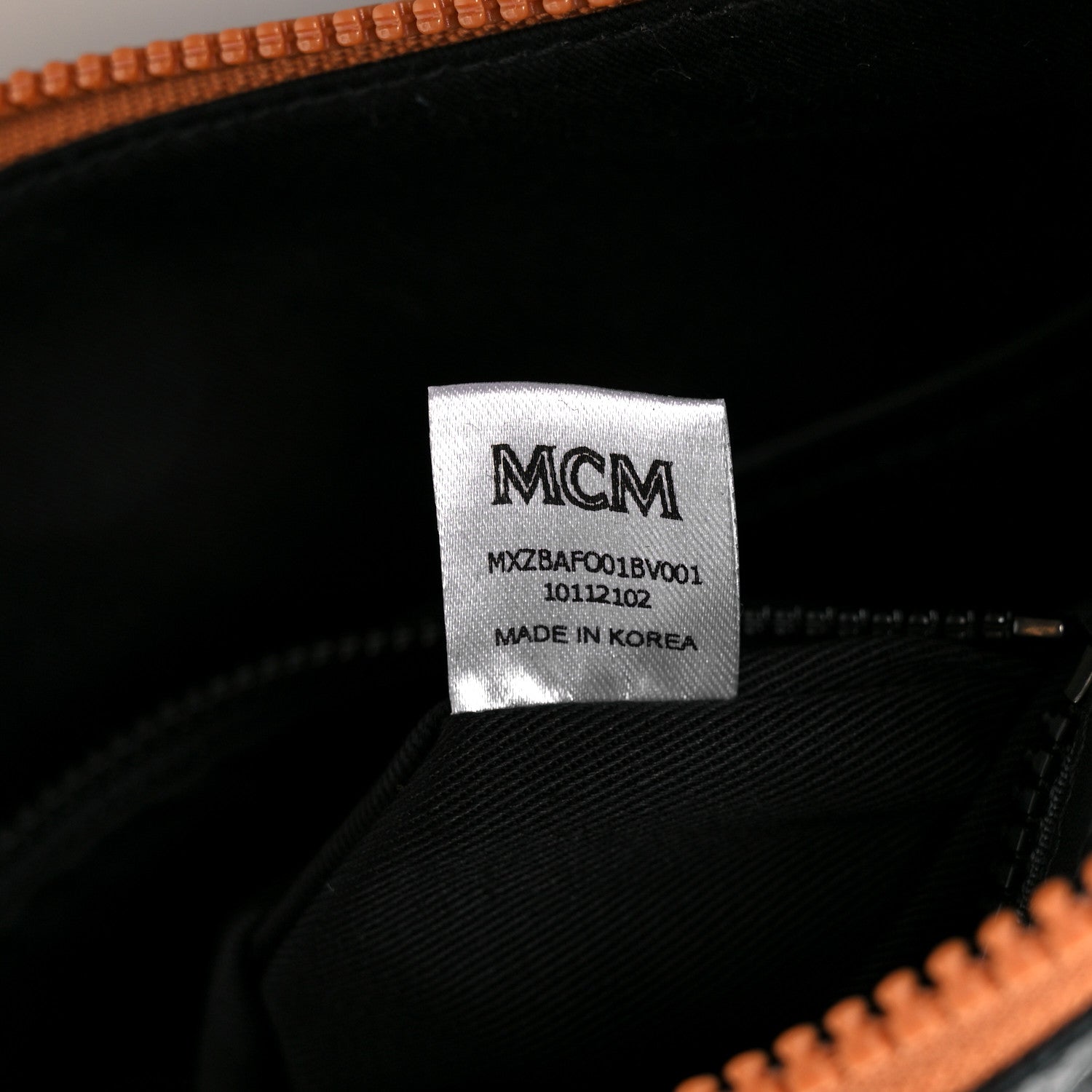 MCM Visetos Medium Stark Wristlet Pouch Black Cognac 7 of 9