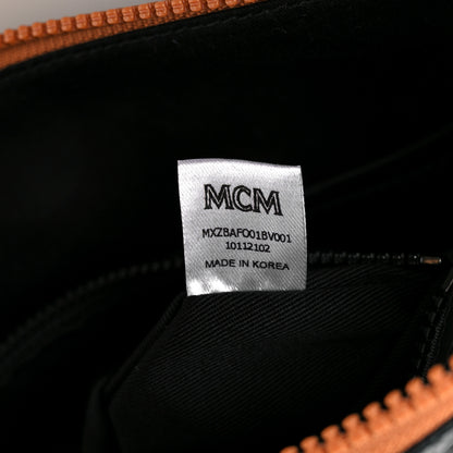 MCM Visetos Medium Stark Wristlet Pouch Black Cognac 7 of 9