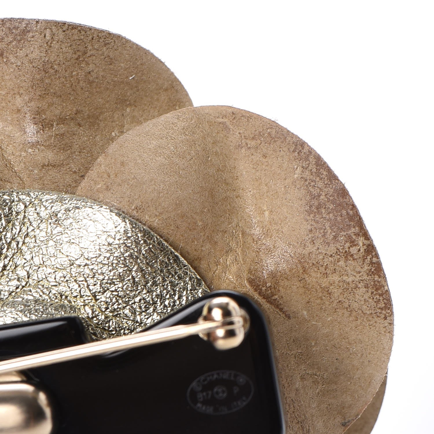 Chanel Metallic Lambskin Camellia Brooch Gold 4 of 5