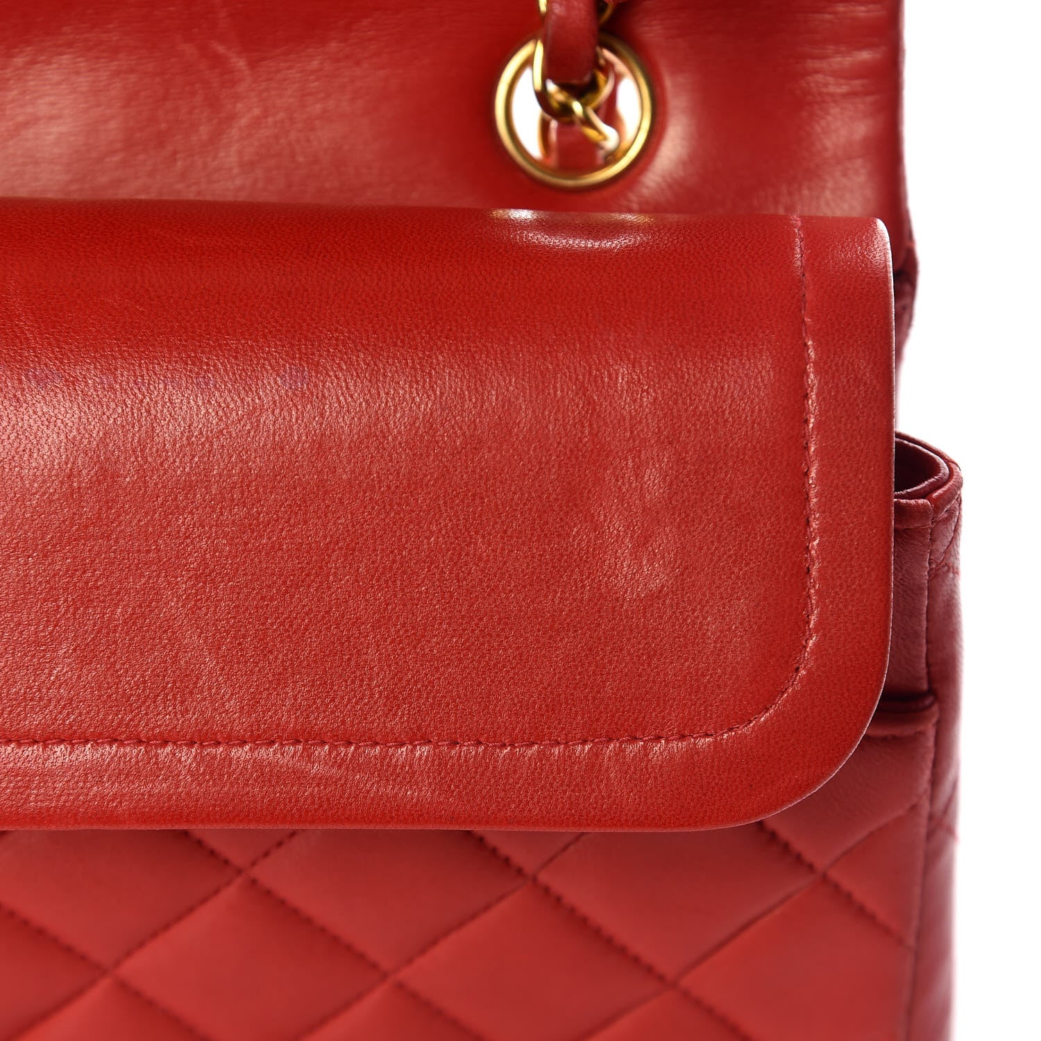 Chanel Lambskin Quilted Medium Double Flap Red 13 of 28