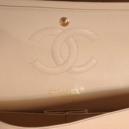 Chanel Caviar Quilted Medium Double Flap Beige 6 of 9