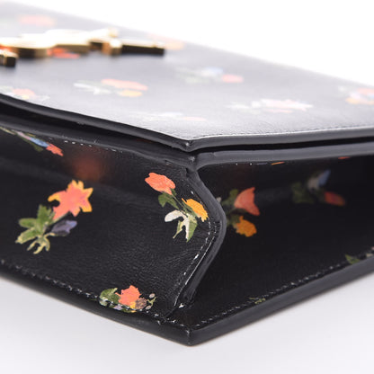 Saint Laurent Calfskin Prairie Flower Printed Small Monogram Clutch Black Multicolor 8 of 8