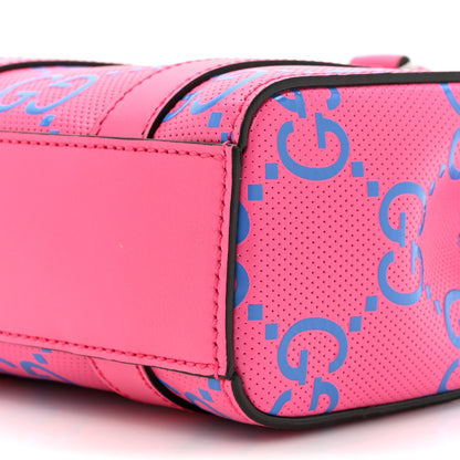 Gucci alfskin GG Tennis Bi-Color Embossed Mini Tote Bag Modern Fuchsia Modern Blue 9 of 12