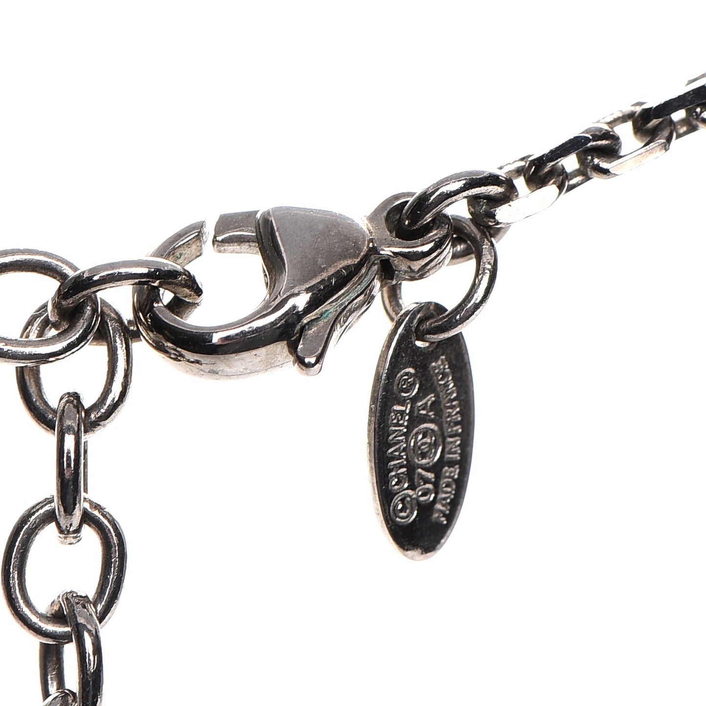 Lucite CC Square Charm Necklace