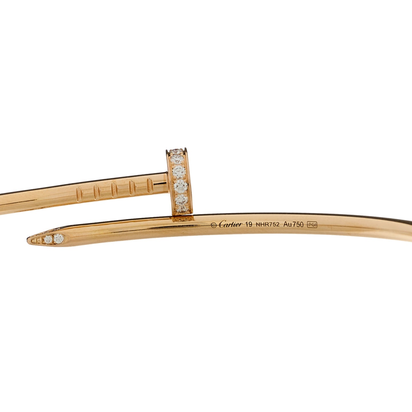 18K Pink Gold Diamond Small Juste Un Clou Bracelet 16