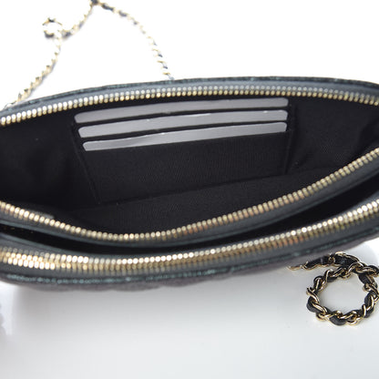 Chanel Iridescent Caviar Quilted Clutch With Chain Black 9 of 13