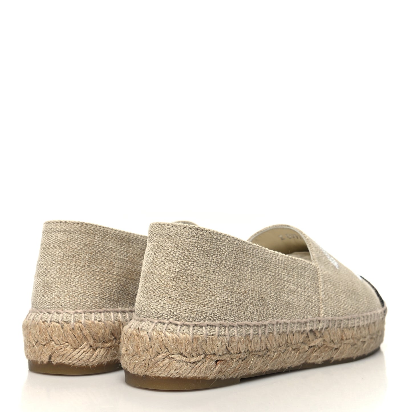 Toile Sequin CC Espadrilles 36 Beige Black