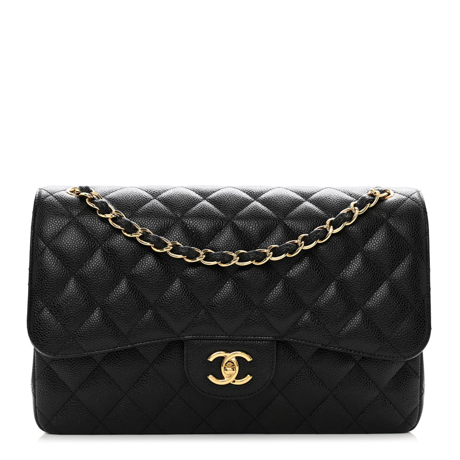 Chanel Caviar Quilted Jumbo Double Flap Black 1 of 10