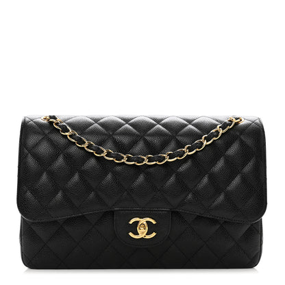 Chanel Caviar Quilted Jumbo Double Flap Black 1 of 10