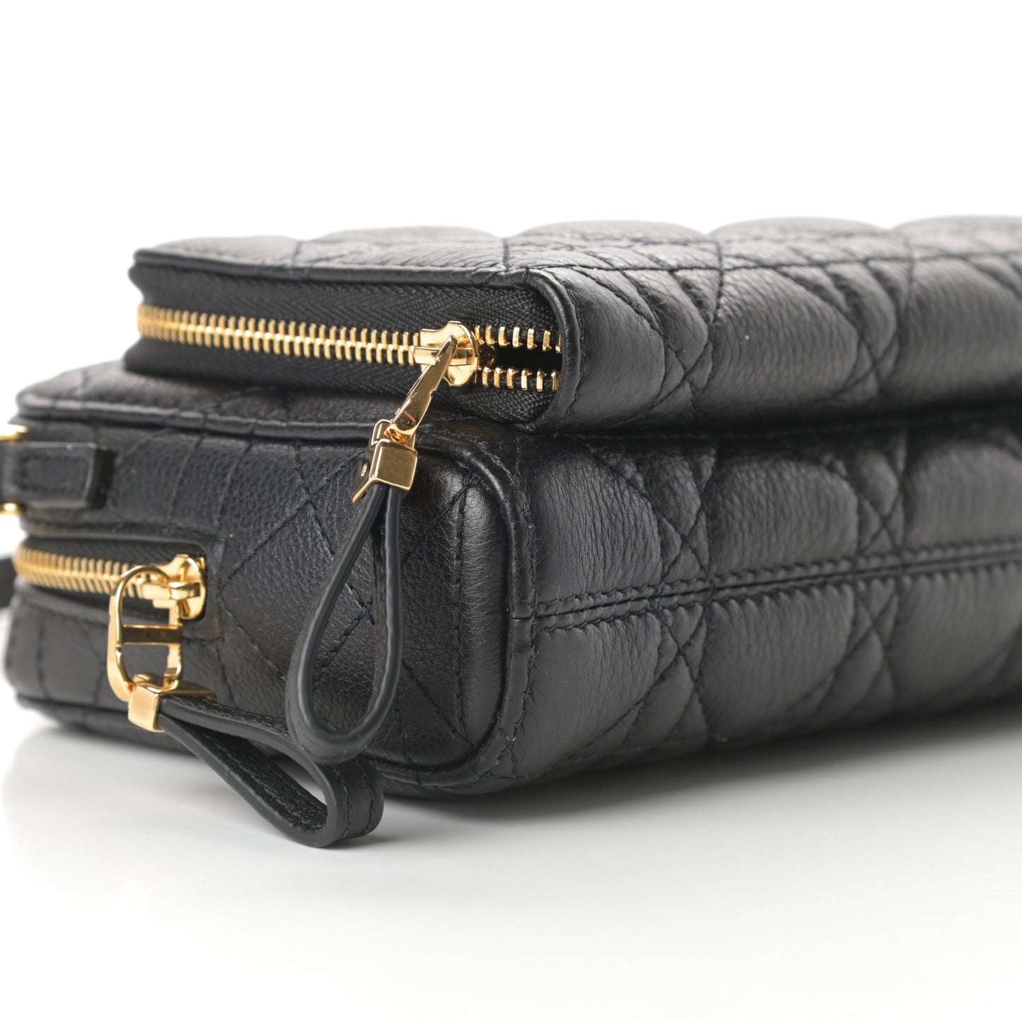 Supple Calfskin Caro Double Pouch Black