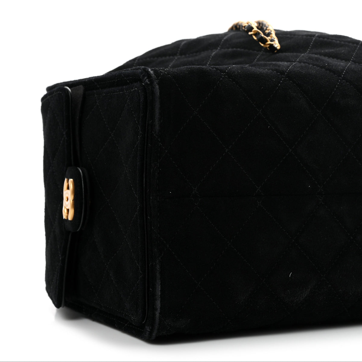 Chanel Suede Quilted Medium Chanel 25 Handbag Black 9 of 10