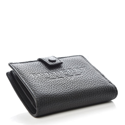 Burberry Soft Grained Calfskin Logo Embossed Lakeside Wallet Black 4 of 10