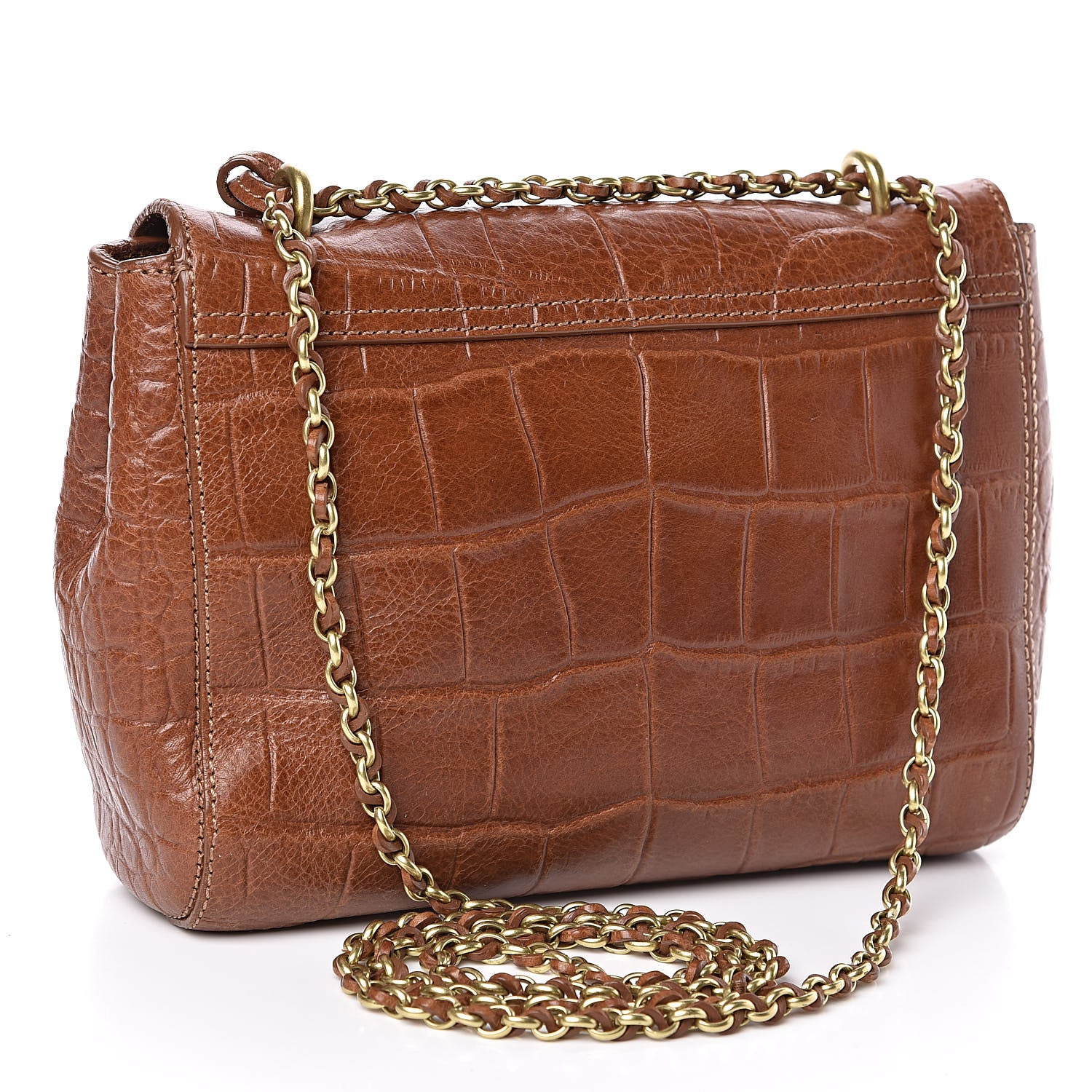 Mulberry Nappa Crocodile Embossed Small Lily Flap Oak 3 of 10