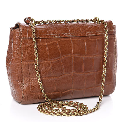 Mulberry Nappa Crocodile Embossed Small Lily Flap Oak 3 of 10