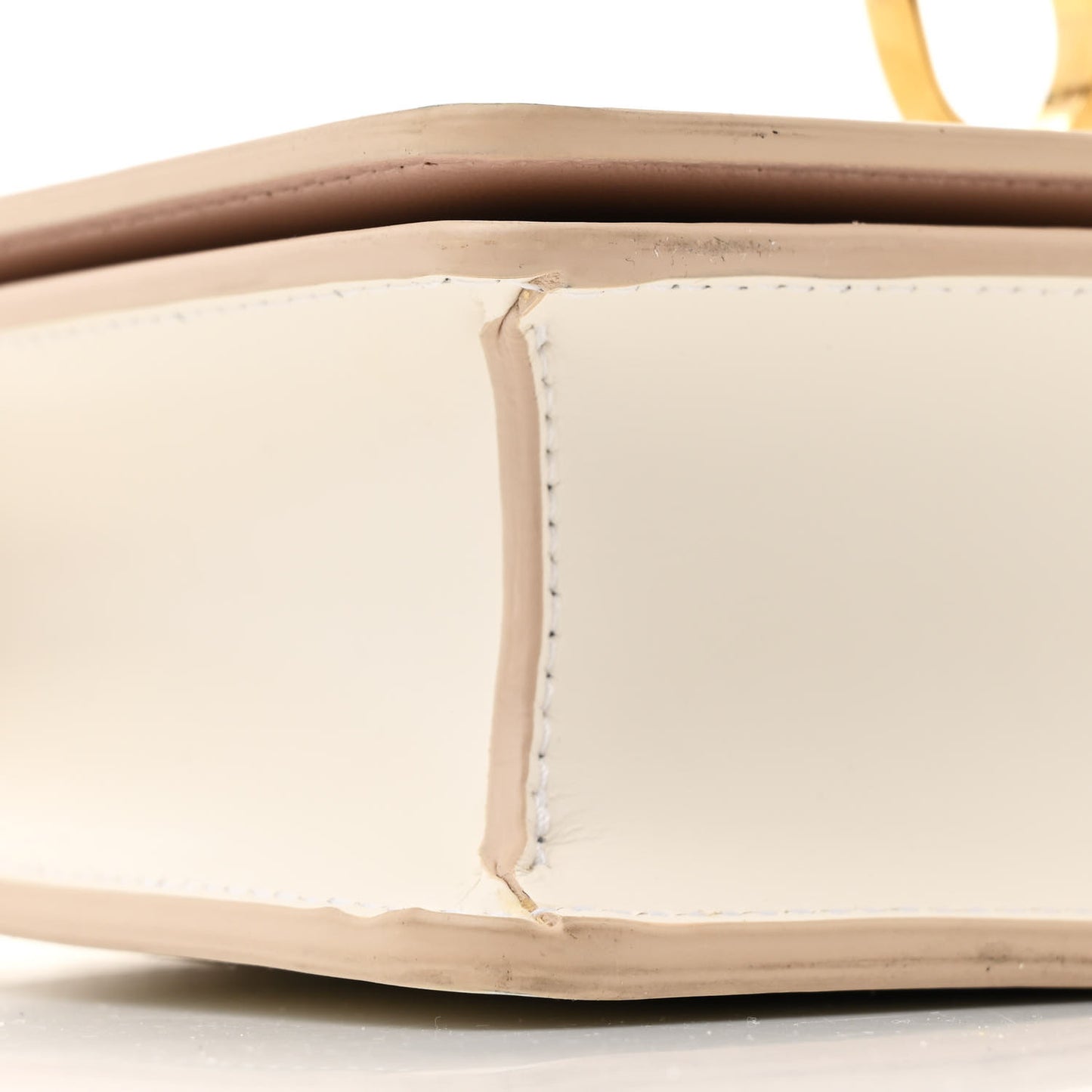 Smooth Calfskin Four Ring Knuckle Crossbody Bag White