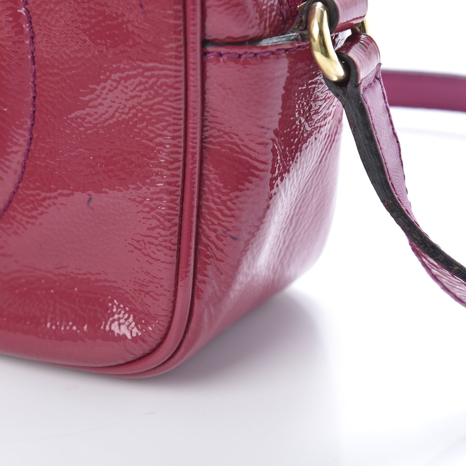 Gucci Soft Patent Small Soho Disco Bag Bright Bougainvillea 13 of 21