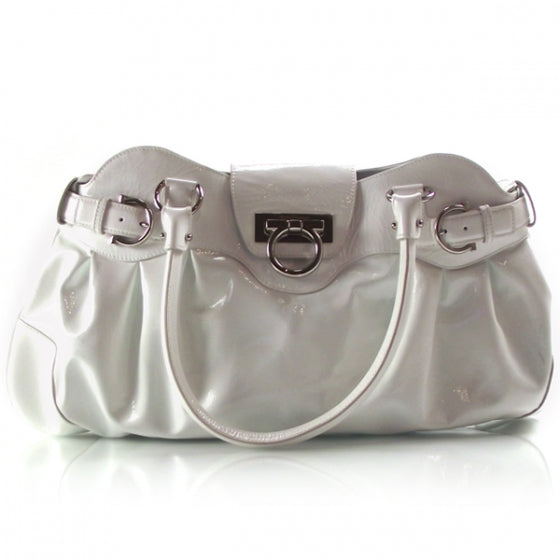 SALVATOREFERRAGAMOPatentToteWhite