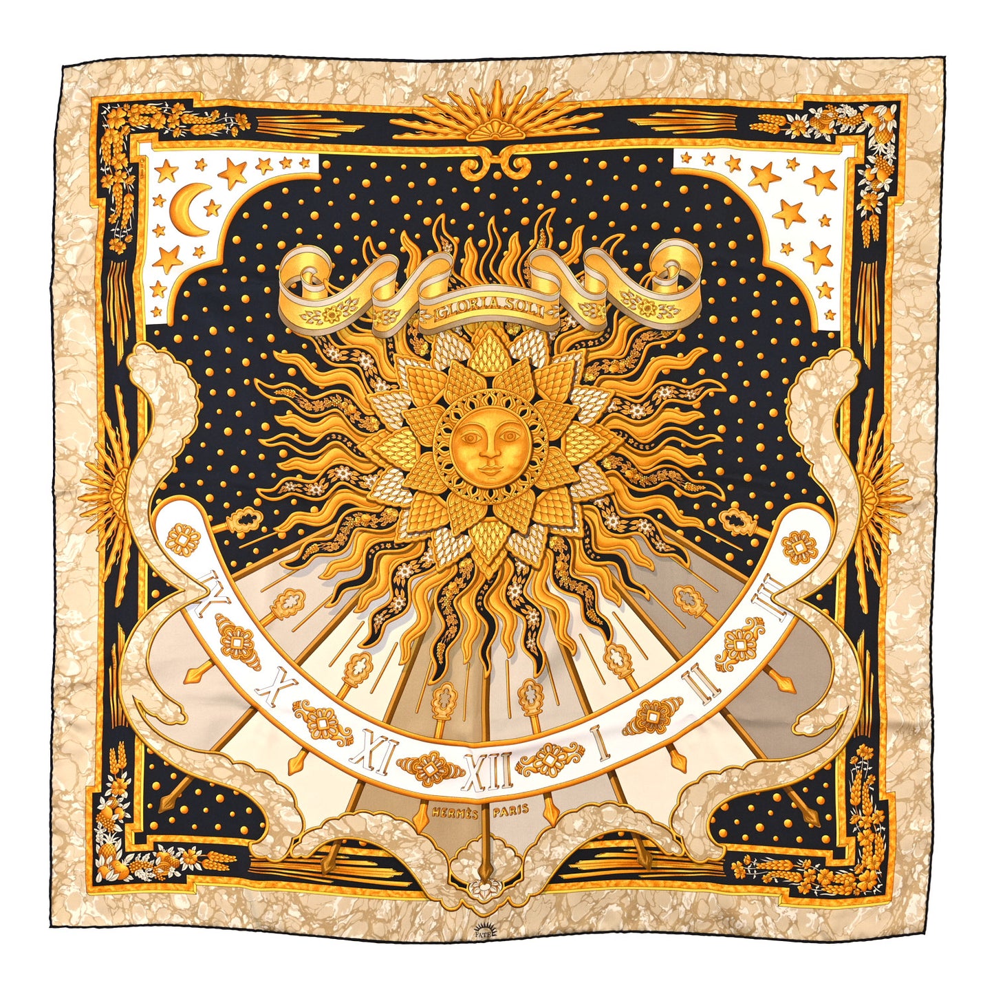 Silk Carpe Diem Scarf 90 Black