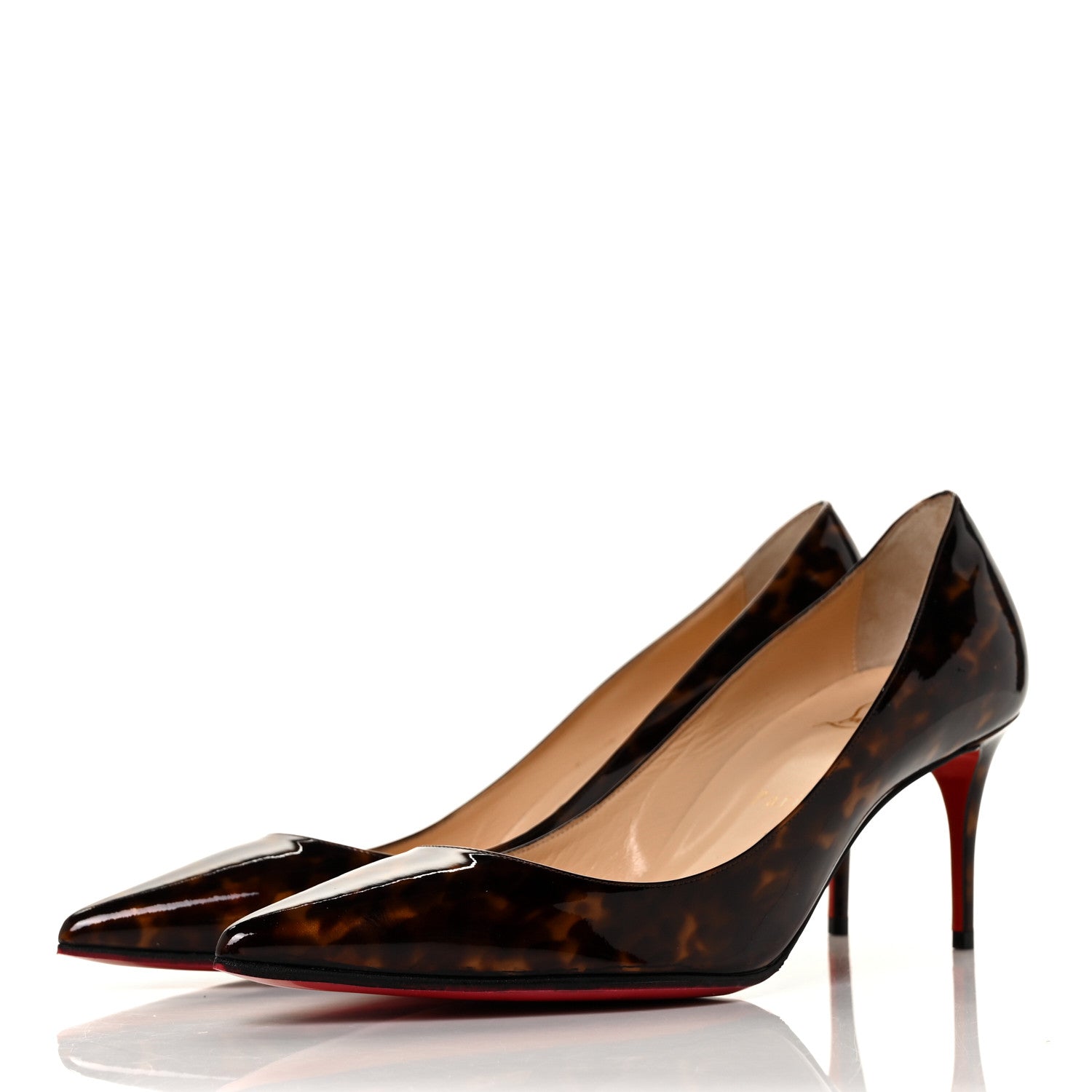 Christian Louboutin Patent Tartaruga Decollete 554 70 Pumps 39.5 Testa Di Moro 3 of 7